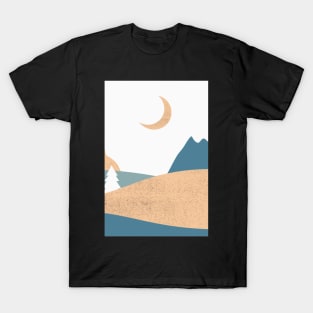 Landscape Art - Mountains Hiking - Sunset Adventure - Blue Lagoon - Seaside Art - Sunrise Mountains T-Shirt